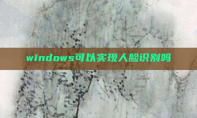 windows可以实现人脸识别吗