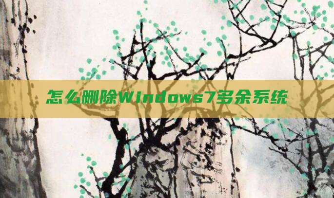 怎么删除Windows7多余系统