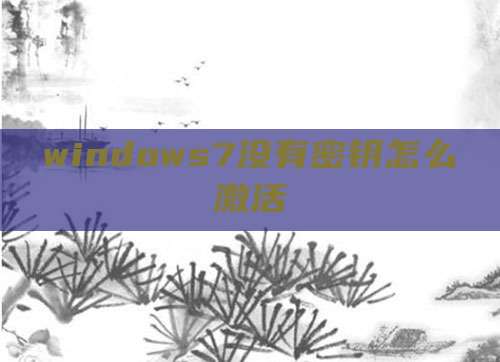 windows7没有密钥怎么激活