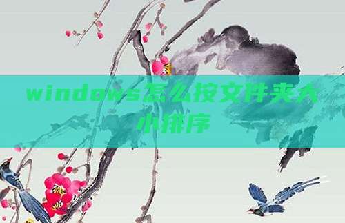 windows怎么按文件夹大小排序