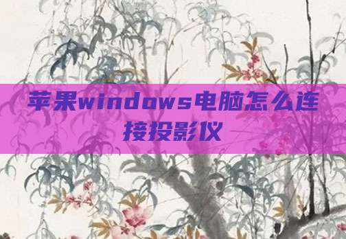 苹果windows电脑怎么连接投影仪