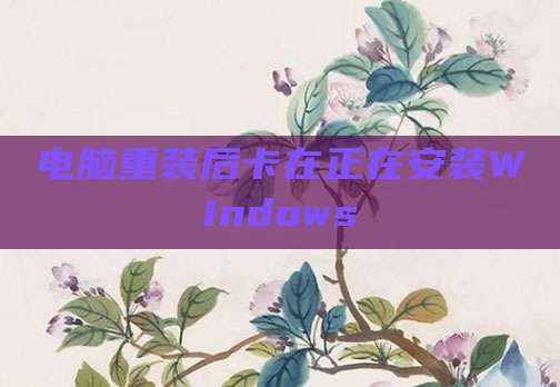电脑重装后卡在正在安装Windows