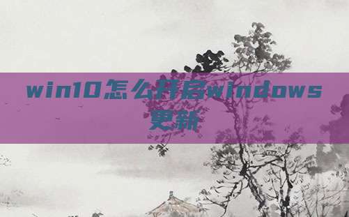 win10怎么开启windows更新
