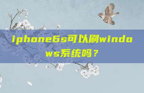 iphone6s可以刷windows系统吗?