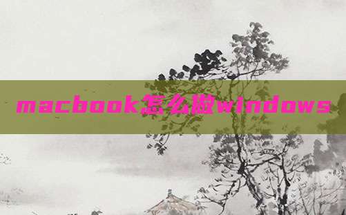 macbook怎么做windows
