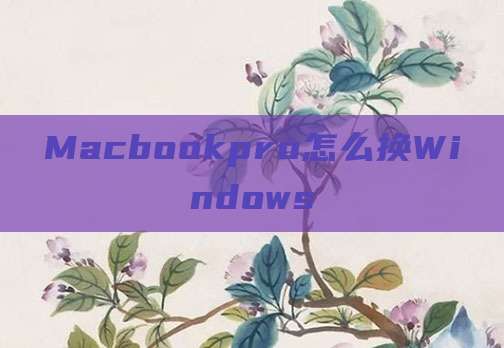 Macbookpro怎么换Windows