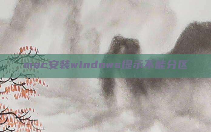 mac安装windows提示不能分区