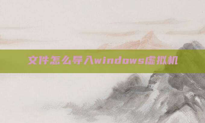 文件怎么导入windows虚拟机
