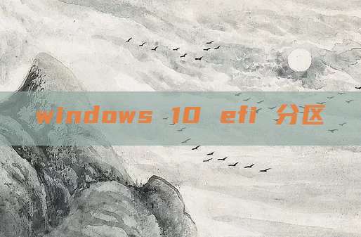 windows 10 efi 分区