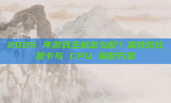 2025 年游戏主机怎么配?高性价比显卡与 CPU 搭配方案