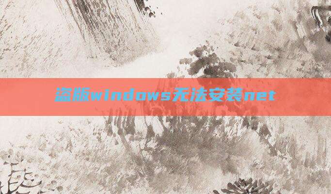 盗版windows无法安装net