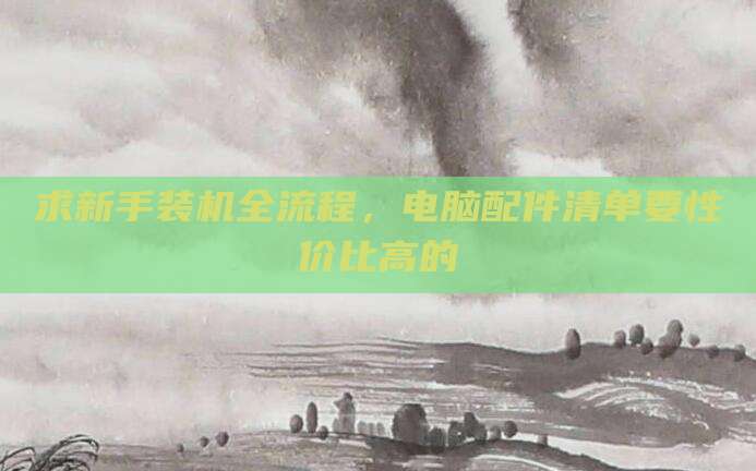 求新手装机全流程,电脑配件清单要性价比高的