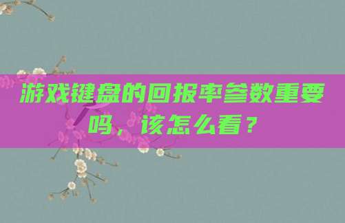 游戏键盘的回报率参数重要吗,该怎么看?