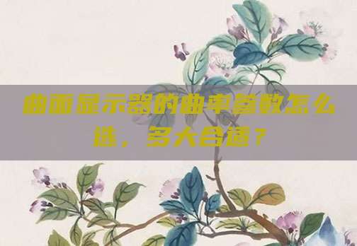 曲面显示器的曲率参数怎么选,多大合适?