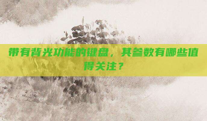 带有背光功能的键盘,其参数有哪些值得关注?