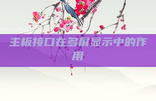 主板接口在多屏显示中的作用