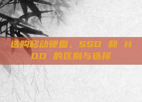选购移动硬盘,SSD 和 HDD 的区别与选择