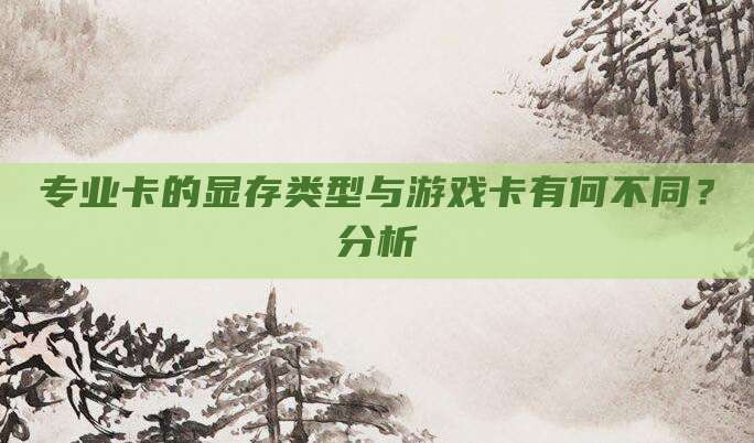 专业卡的显存类型与游戏卡有何不同?分析