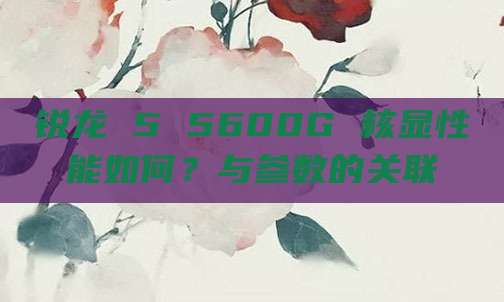 锐龙 5 5600G 核显性能如何?与参数的关联