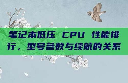 笔记本低压 CPU 性能排行,型号参数与续航的关系