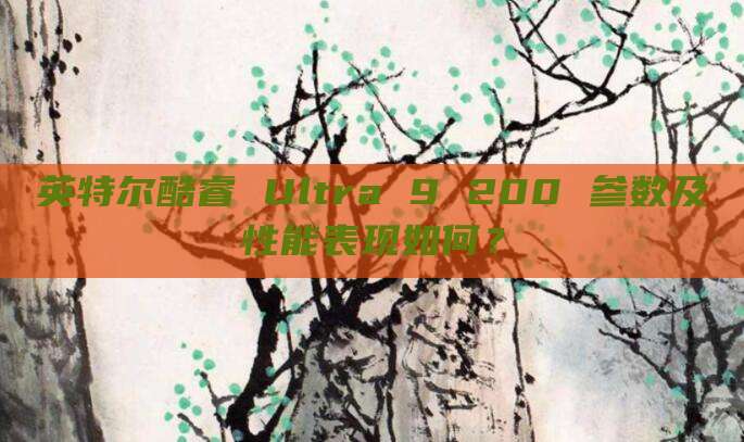 英特尔酷睿 Ultra 9 200 参数及性能表现如何?