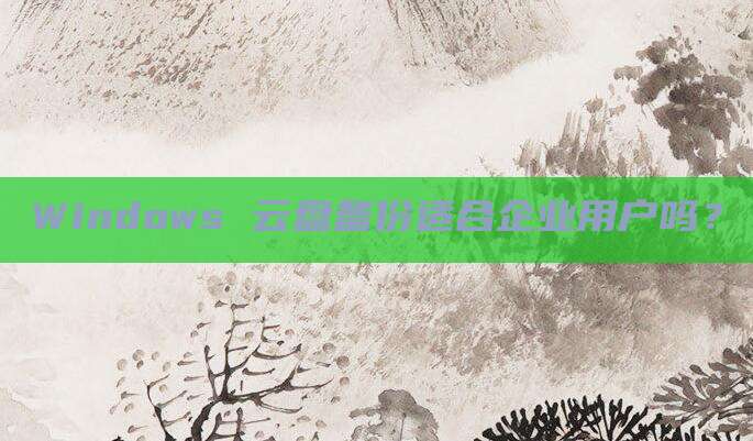 Windows 云盘备份适合企业用户吗?