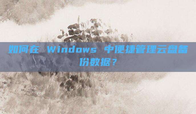 如何在 Windows 中便捷管理云盘备份数据?