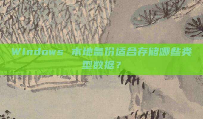 Windows 本地备份适合存储哪些类型数据?