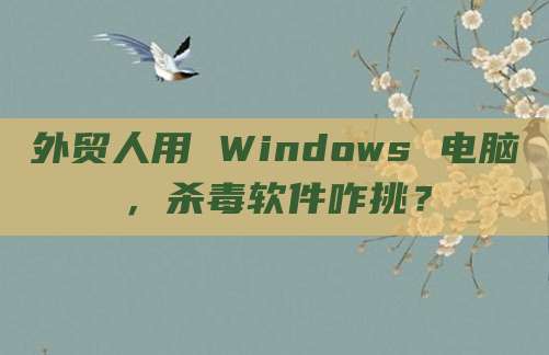 外贸人用 Windows 电脑,杀毒软件咋挑?