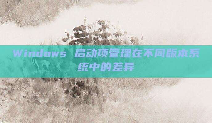 Windows 启动项管理在不同版本系统中的差异