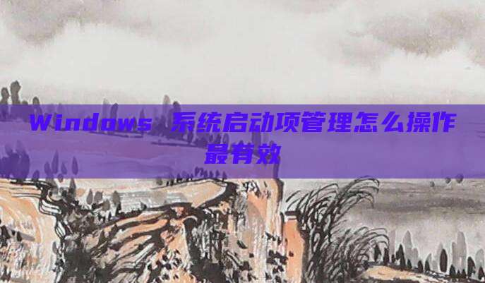 Windows 系统启动项管理怎么操作最有效