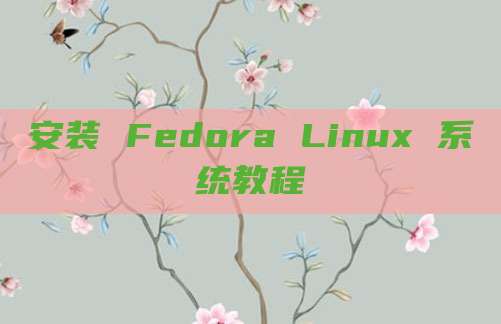 安装 Fedora Linux 系统教程