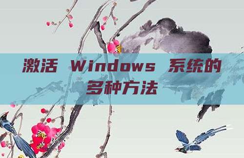 激活 Windows 系统的多种方法