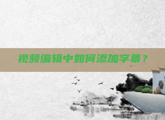 视频编辑中如何添加字幕?
