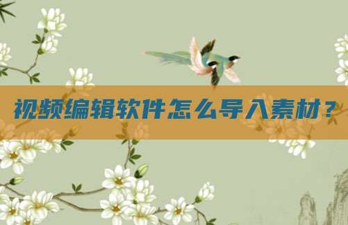 视频编辑软件怎么导入素材?