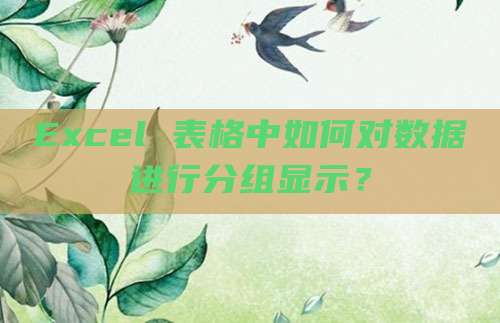 Excel 表格中如何对数据进行分组显示?