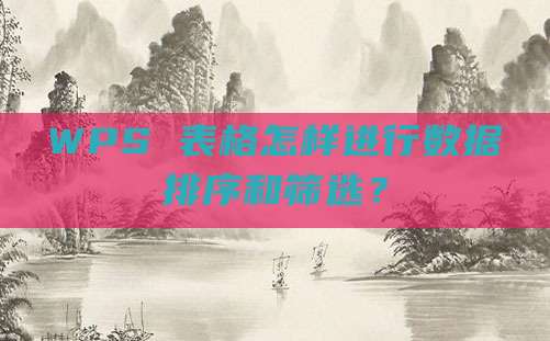 WPS 表格怎样进行数据排序和筛选?