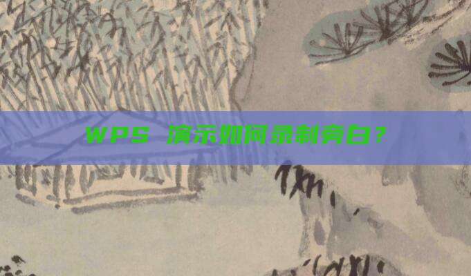 WPS 演示如何录制旁白?