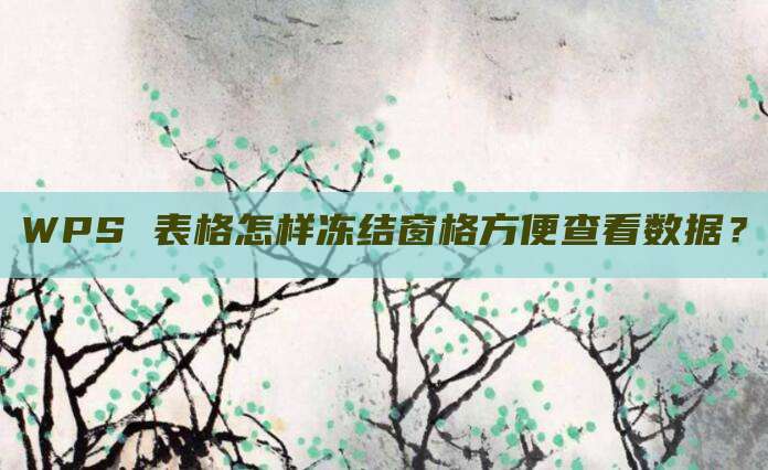 WPS 表格怎样冻结窗格方便查看数据?