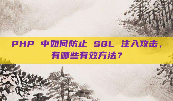 PHP 中如何防止 SQL 注入攻击,有哪些有效方法?